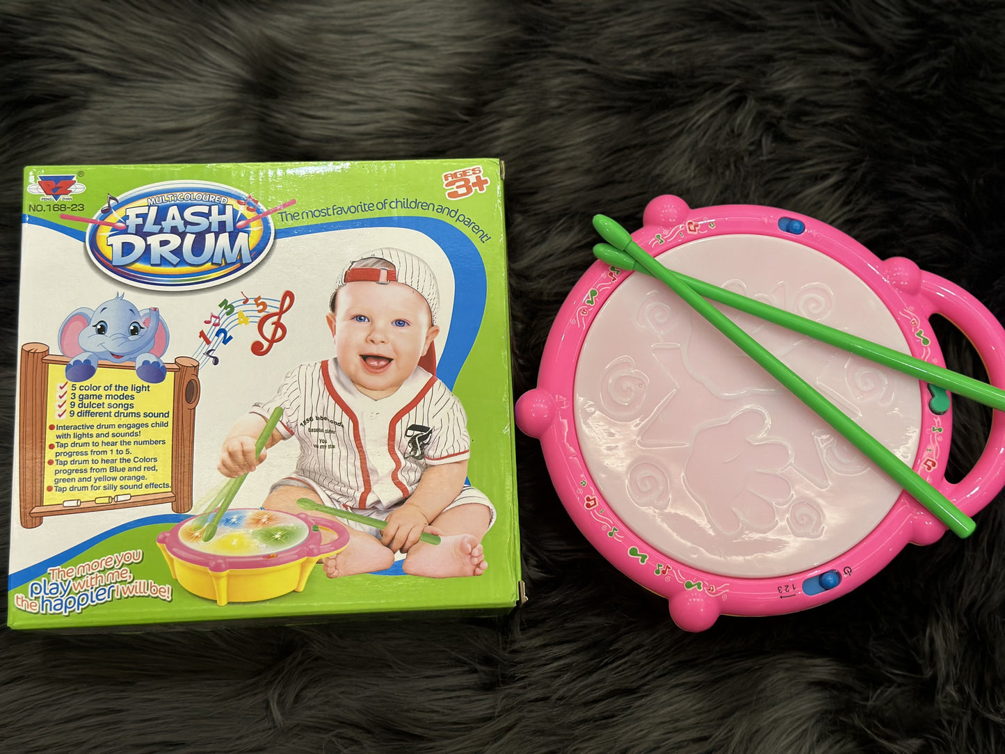 Multi Colored Flash Drum Toy Set For Kids