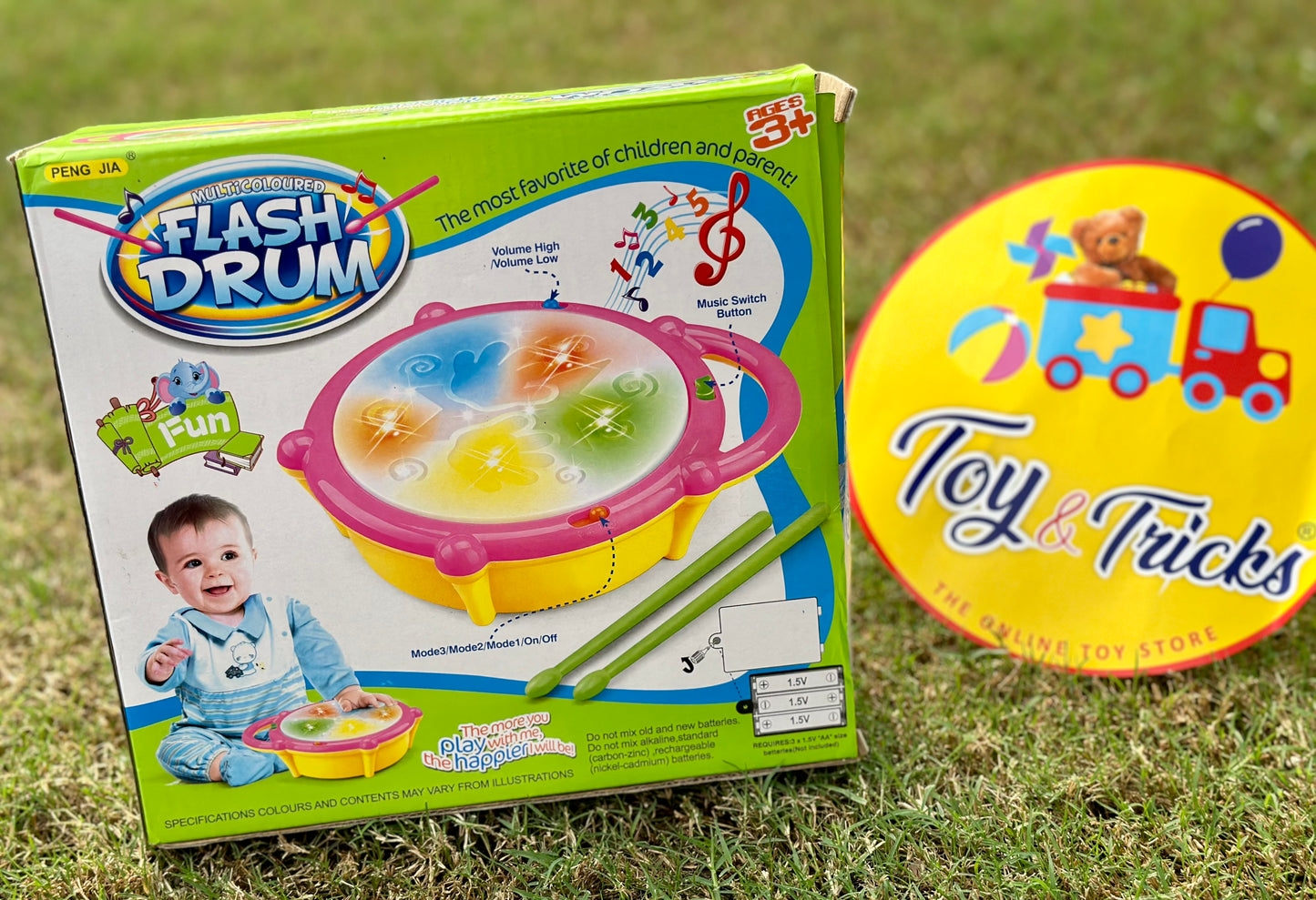 Multi Colored Flash Drum Toy Set For Kids