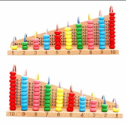 Wooden Multicolor Bead Frame Calculation Abacus Shelf